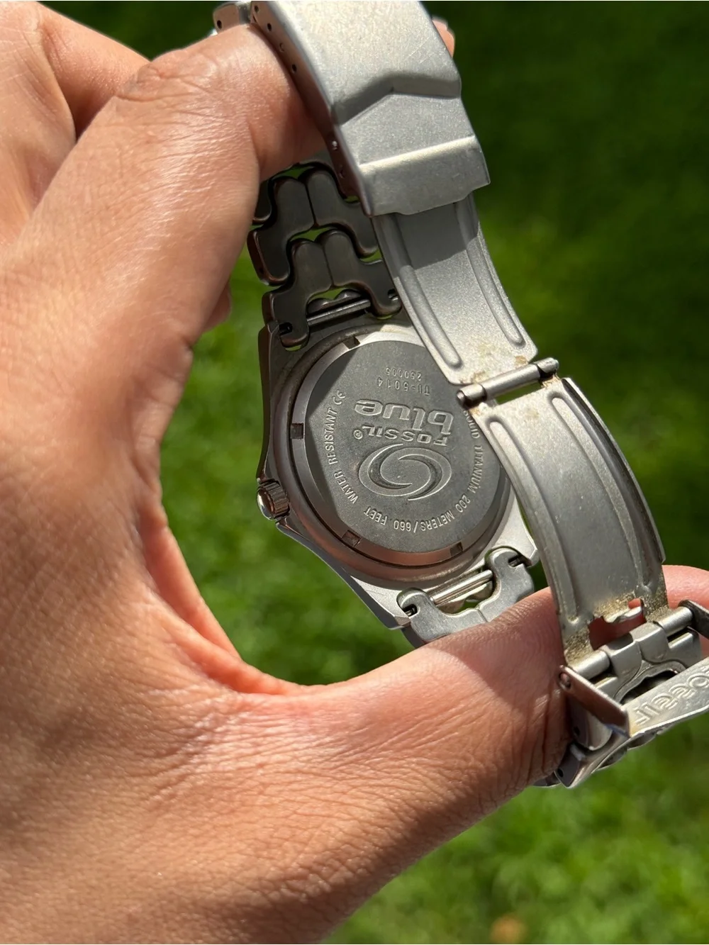 Fossil vintage Silver Titanium Watch with Gray Dial